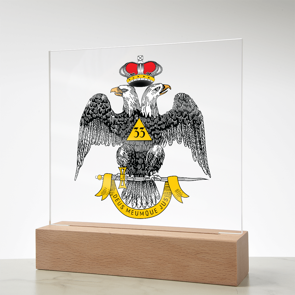 Scottish Rite 33rd Degree Mason Square Acrylic Plaque WD