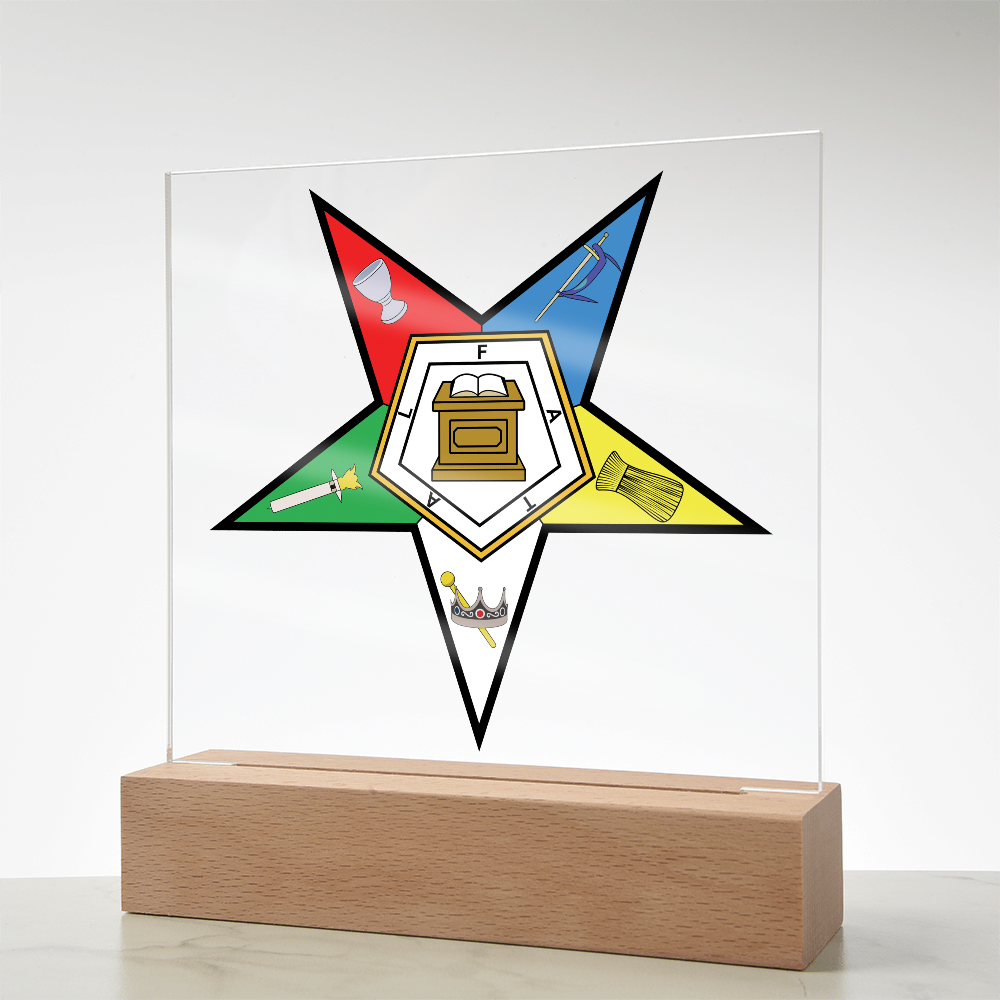 Order of the Eastern Star Square Acrylic Plaque OES