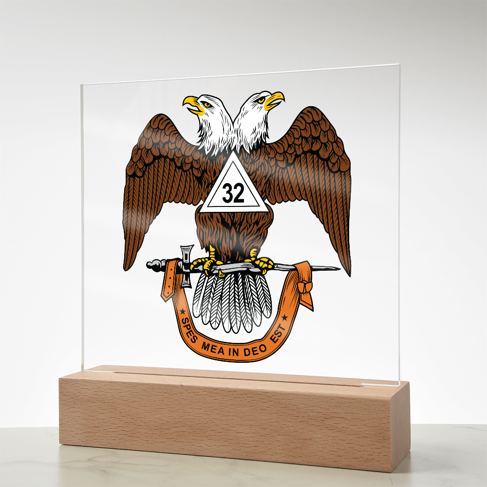 Scottish Rite 32nd Degree Mason Square Acrylic Plaque WD