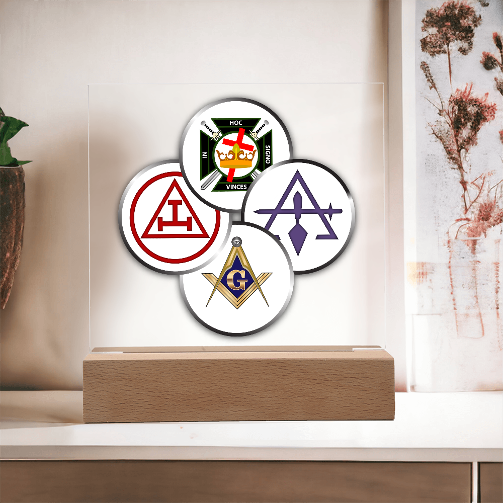 York Rite Mason Square Acrylic Plaque