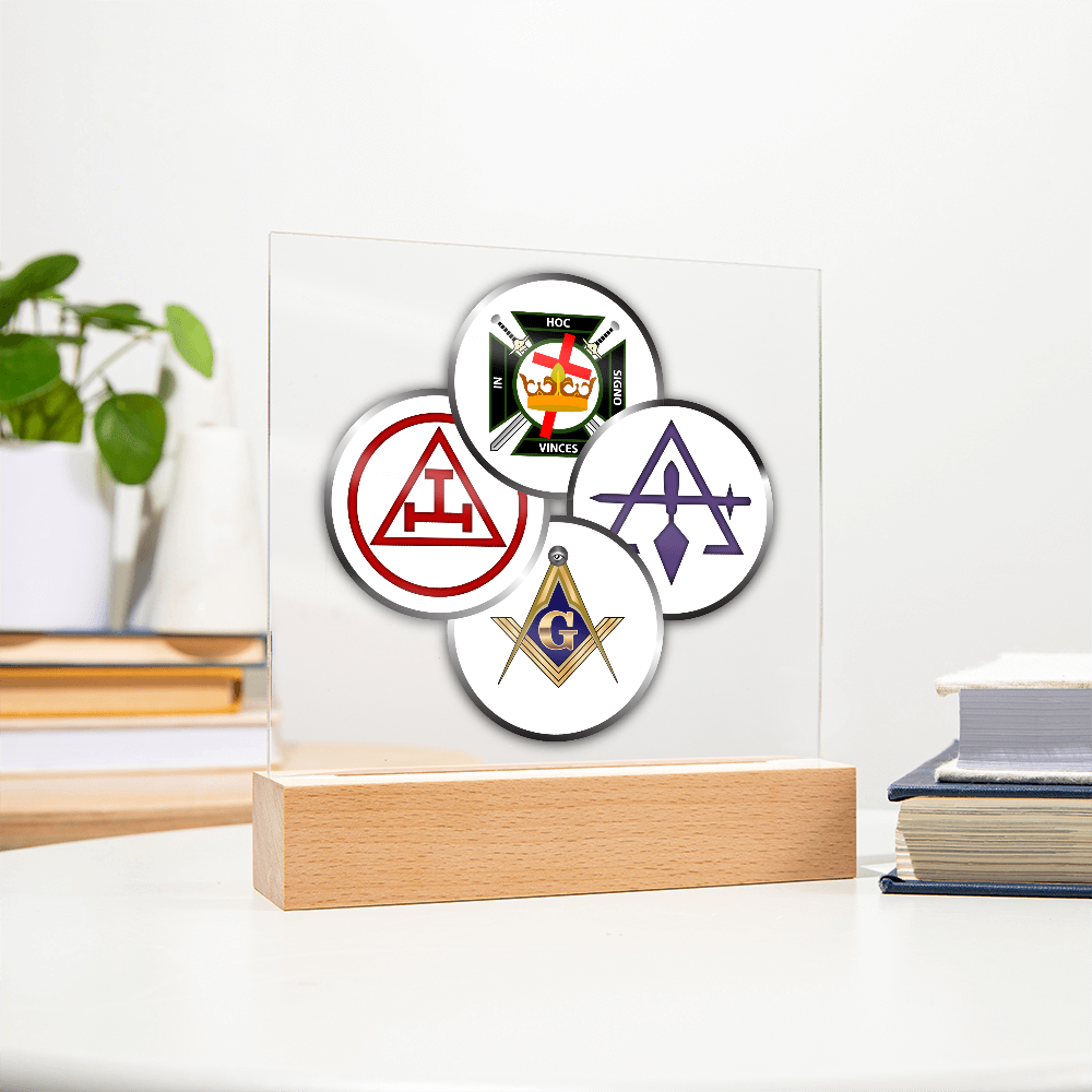 York Rite Mason Square Acrylic Plaque