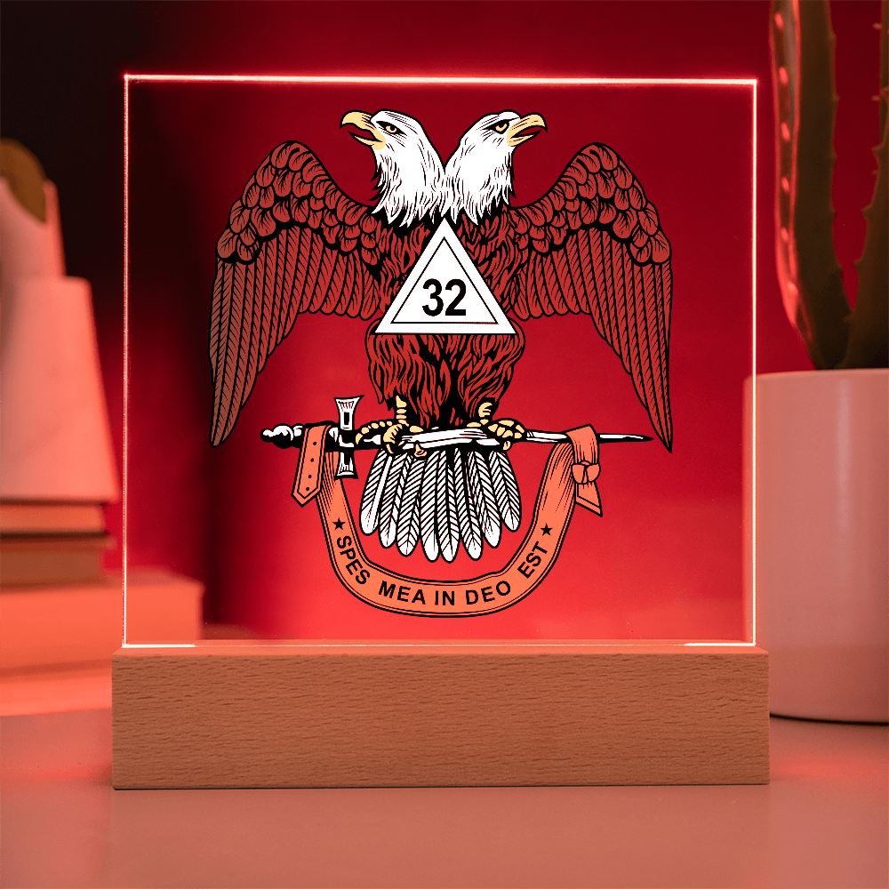 Scottish Rite 32nd Degree Mason Square Acrylic Plaque WD