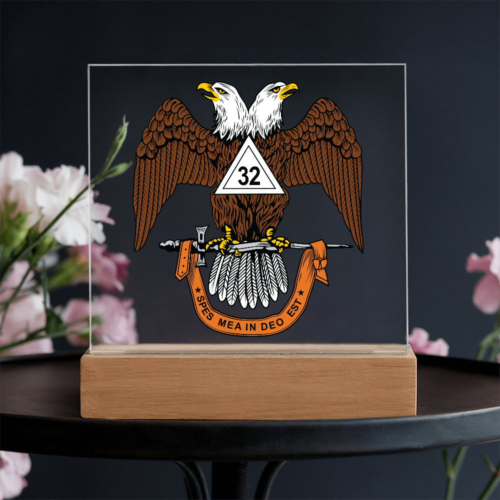 Scottish Rite 32nd Degree Mason Square Acrylic Plaque WD