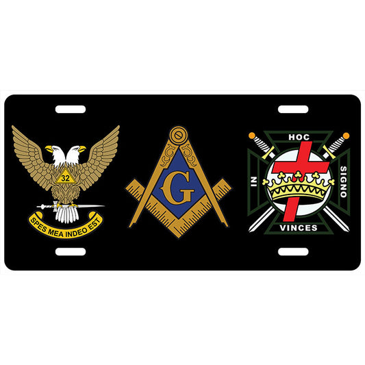 Masonic 32nd Degree Knights Templar WU License Plate Tag