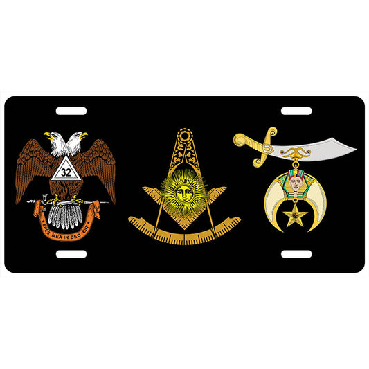 Past Master Mason 32nd Degree Shrine License Plate AASR Tag