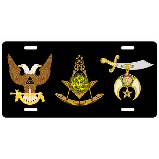 Past Master Mason 32nd Degree Shrine License Plate WU AASR Tag