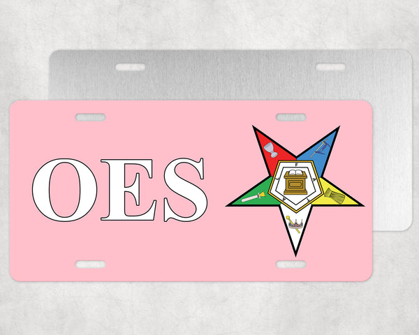 Pink OES License Plate Order of the Eastern Star Tag