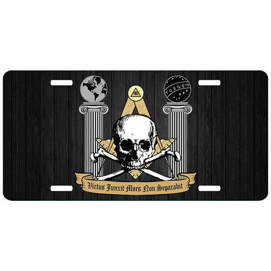 Masonic Virtus Junxit Mors Non Separabit License Plate Tag