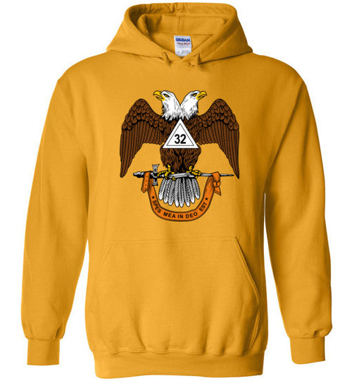 Scottish Rite 32nd Degree Mason Hoodie Masonic 32 Wings Down