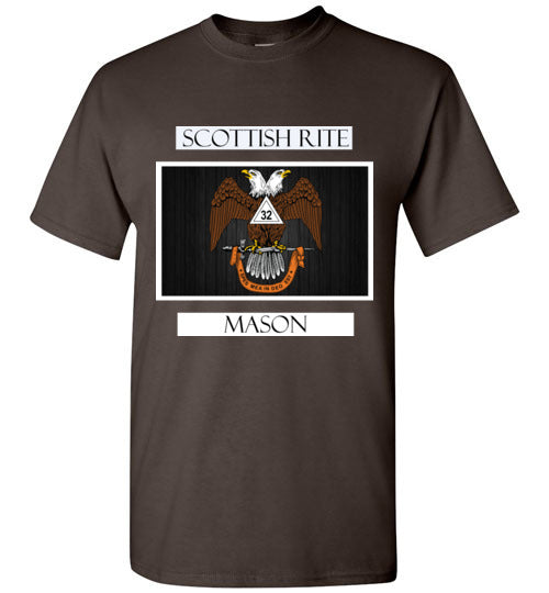 Scottish Rite 32nd Degree Mason Labels T Shirt Wings Down