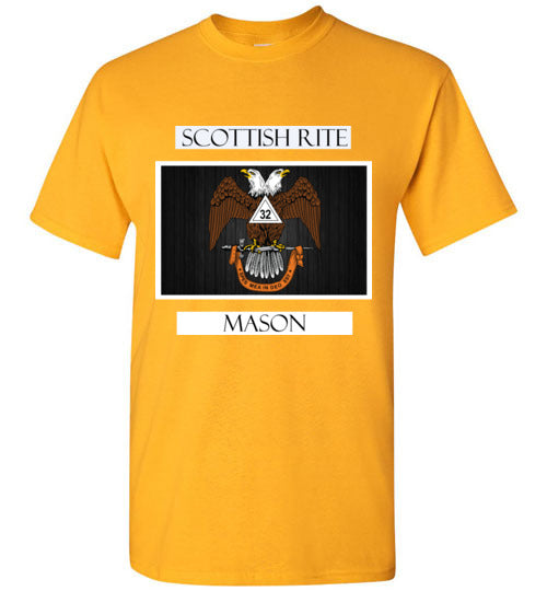 Scottish Rite 32nd Degree Mason Labels T Shirt Wings Down