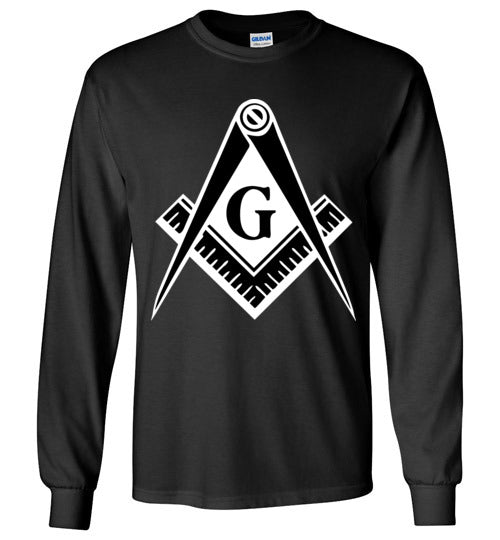 Master Mason Black White Long Sleeve Shirt