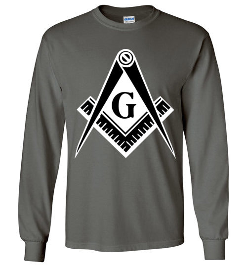 Master Mason Black White Long Sleeve Shirt