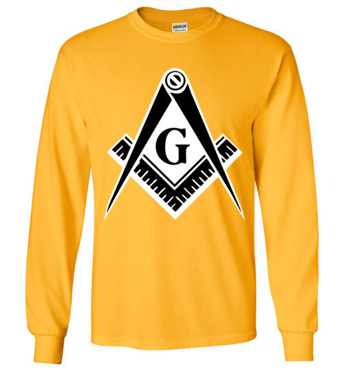 Master Mason Black White Long Sleeve Shirt