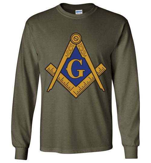 Master Mason Blue Gold Long Sleeve Shirt