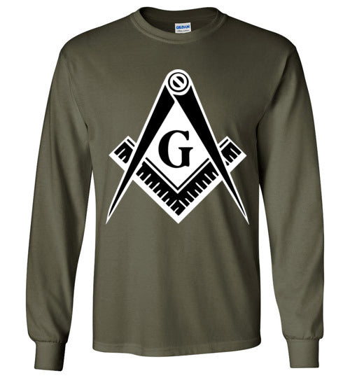 Master Mason Black White Long Sleeve Shirt