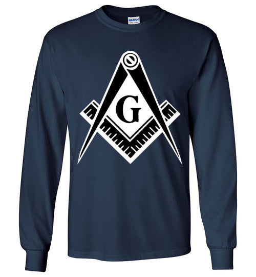 Master Mason Black White Long Sleeve Shirt