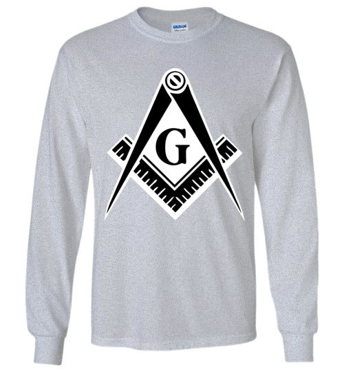 Master Mason Black White Long Sleeve Shirt