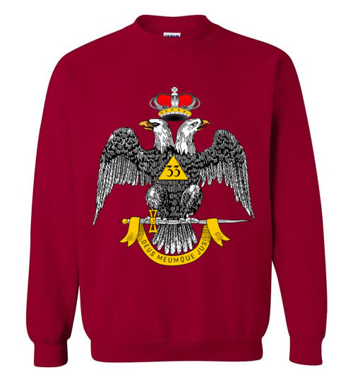 Scottish Rite 33rd Degree Wings Down Masonic Sweatshirt