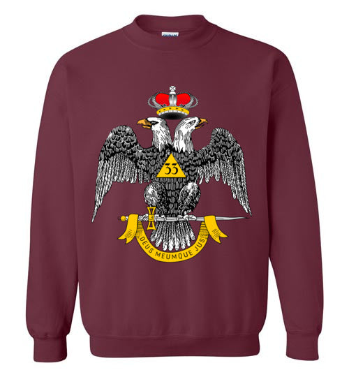 Scottish Rite 33rd Degree Wings Down Masonic Sweatshirt