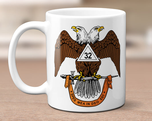 Scottish Rite Mason AASR Mug 11 oz Masonic 32nd Degree