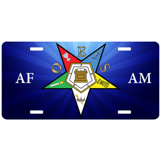 Order of the Eastern Star AFAM Blue Beam License Plate OES