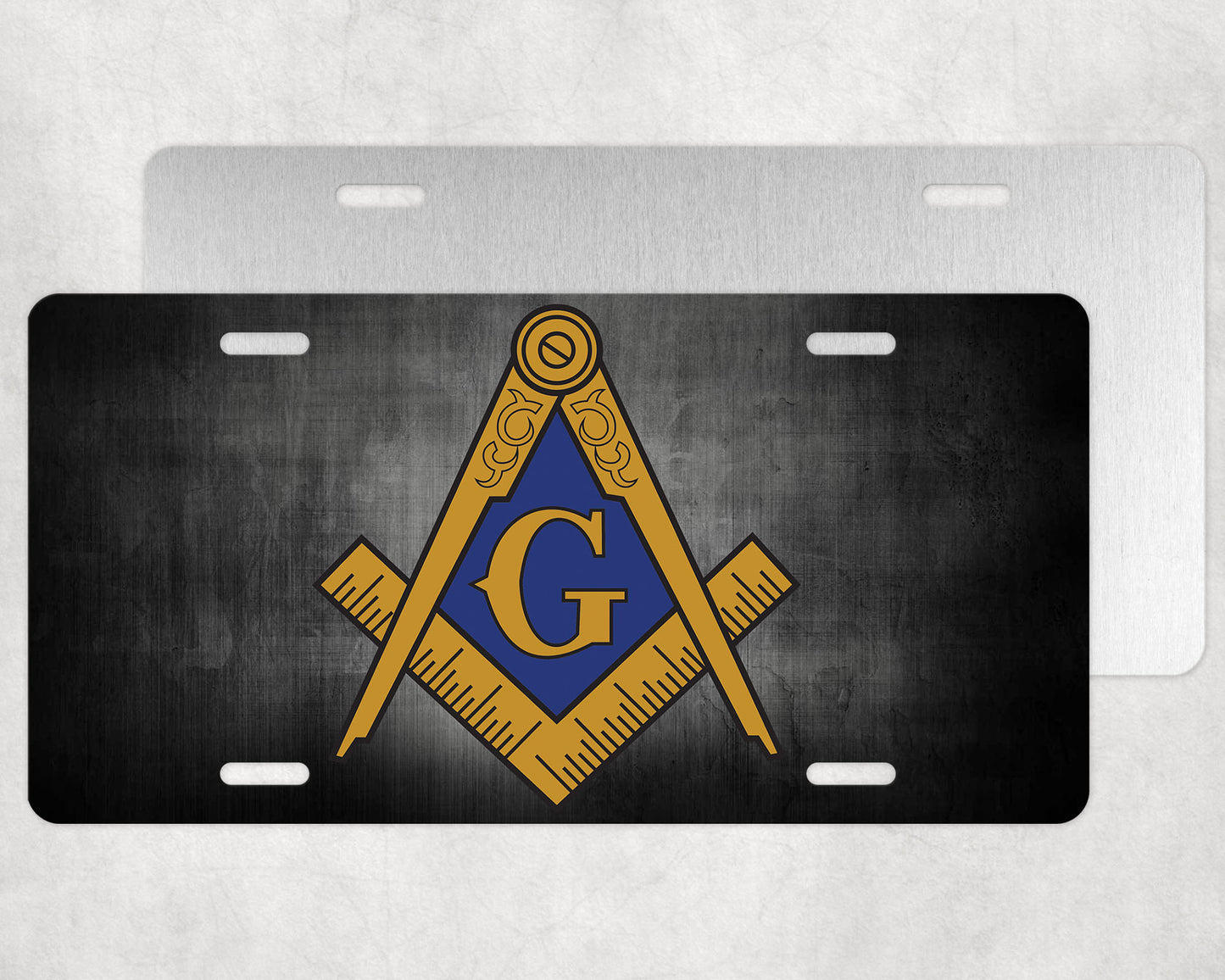 Fade Black Masonic License Plate