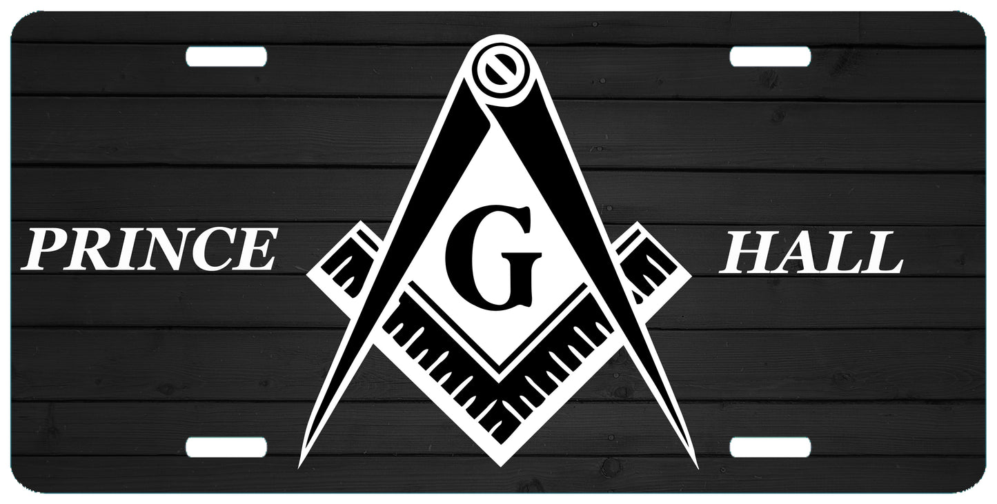 Prince Hall Master Mason Black White License Plate PHA Tag