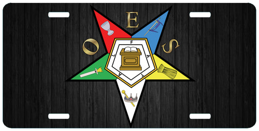 Order of the Eastern Star License Plate Tag OES