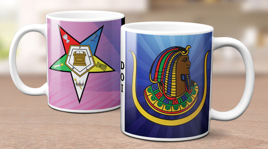 OES DOI Split Mug 11 oz Order Eastern Star Daughters of Isis Drinkware