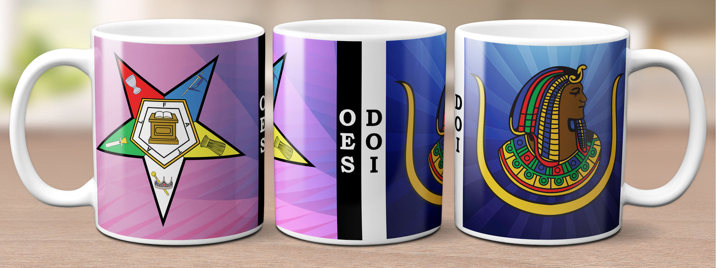 OES DOI Split Mug 11 oz Order Eastern Star Daughters of Isis Drinkware