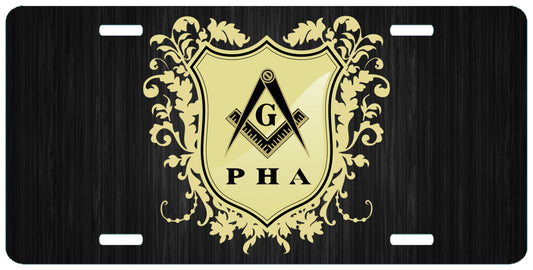 PHA Crest Masonic License Plate Prince Hall