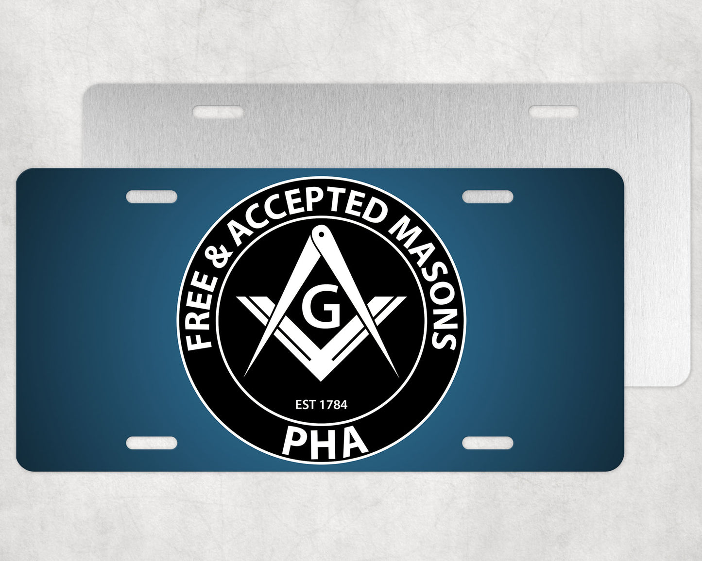 Free & Accepted Masons PHA License Plate Prince Hall Masonic Blue