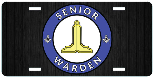 Senior Warden License Plate Masonic Officer SW Level Auto Car Tag