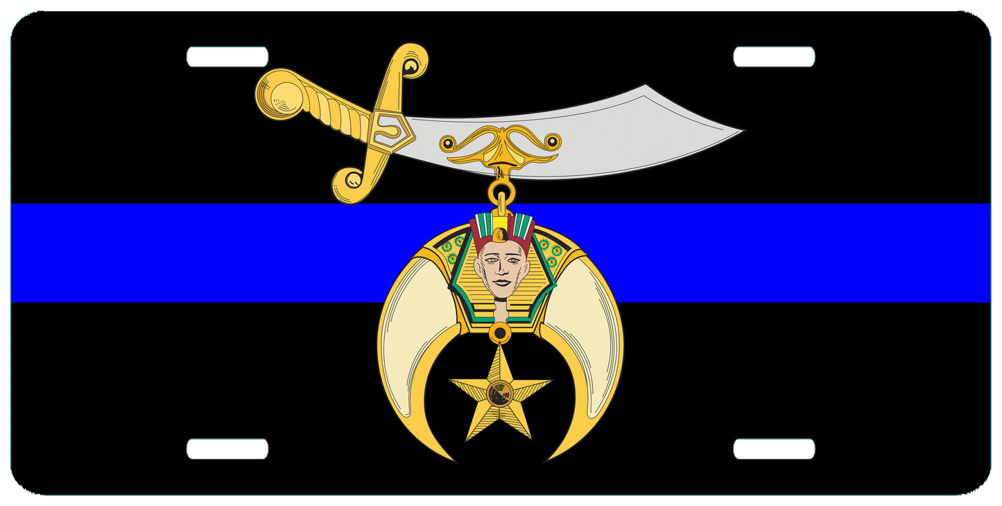 Shriner Police Thin Blue Line License Plate