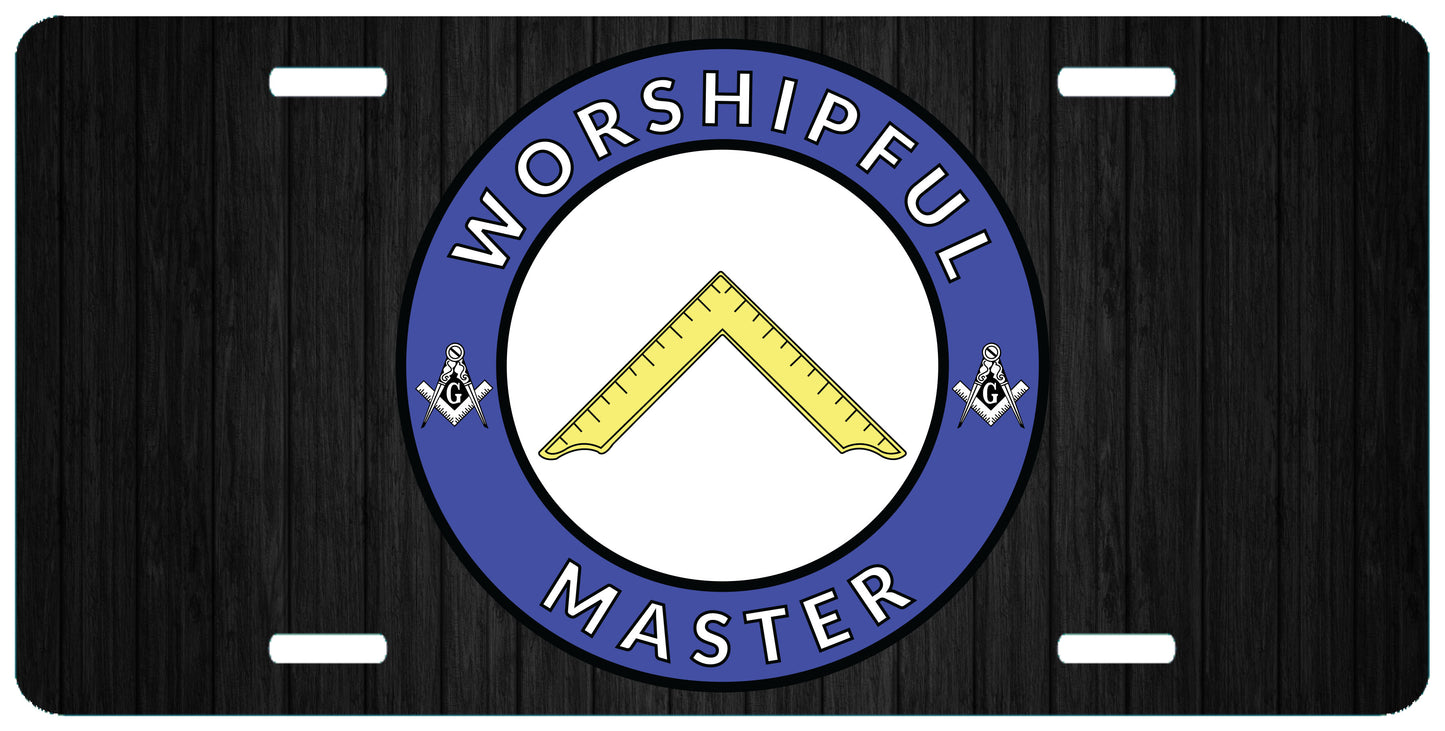 Worshipful Master License Plate Masonic Officer WM Square Auto Car Tag