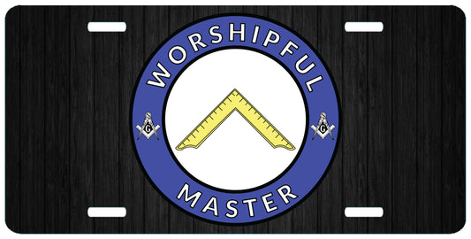 Worshipful Master License Plate Masonic Officer WM Square Auto Car Tag