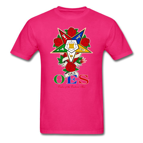 Order of the Eastern Star Roses T Shirt OES Tee - fuchsia