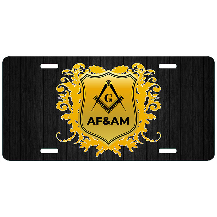 AF&AM Masonic Crest License Plate Ancient Free Accepted Tag