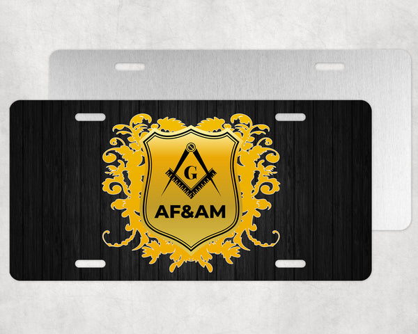 AF&AM Masonic Crest License Plate Ancient Free Accepted Tag