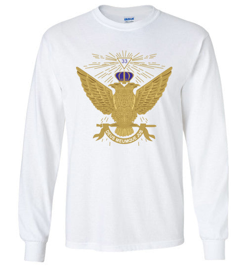 Scottish Rite 33rd Degree Wings Up Masonic Long Sleeve Shirt