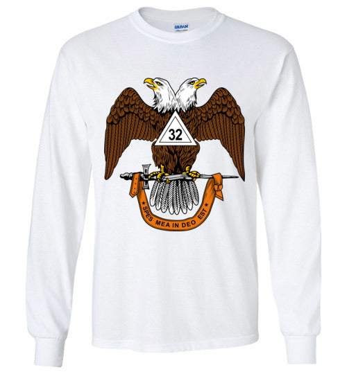 Scottish Rite 32nd Degree Mason Long Sleeve Shirt Wings Down