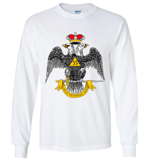 Scottish Rite 33rd Degree Wings Down Masonic Long Sleeve Shirt