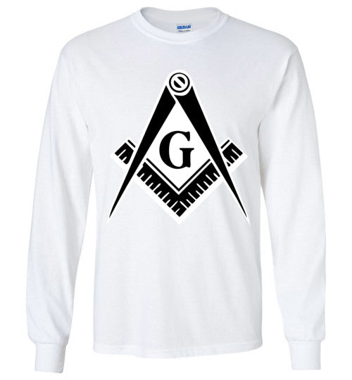 Master Mason Black White Long Sleeve Shirt