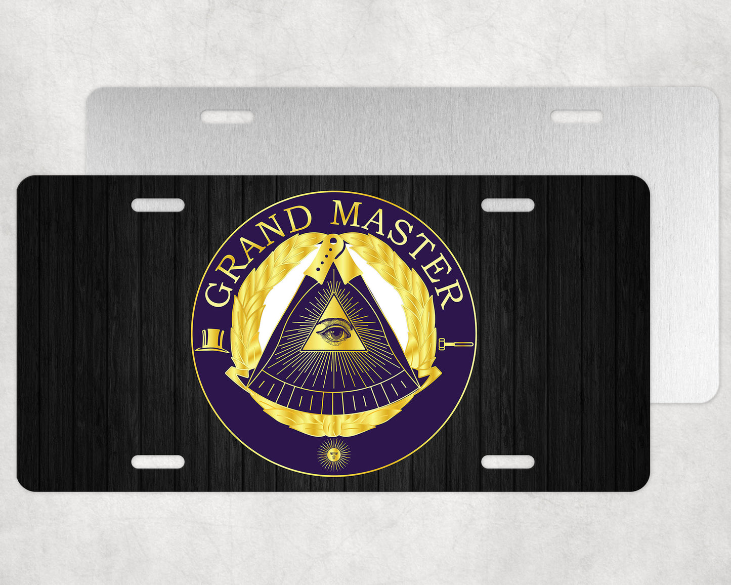 Masonic Grand Master License Plate Mason Officer Tag