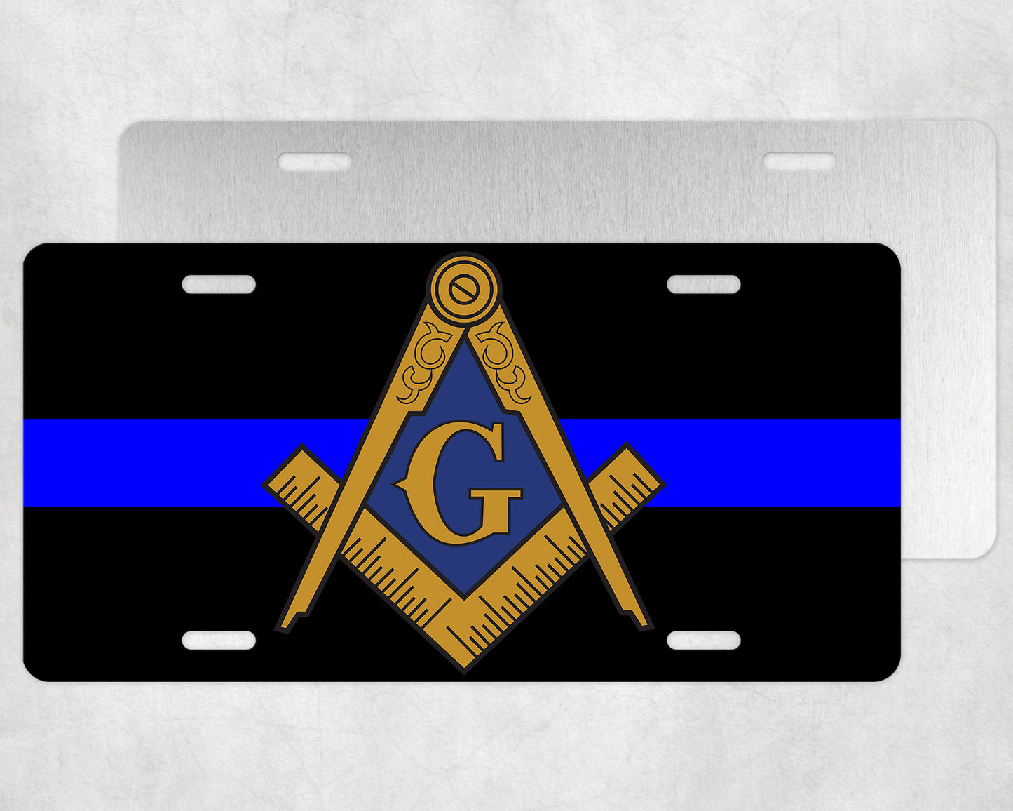 Masonic Police Thin Blue Line License Plate