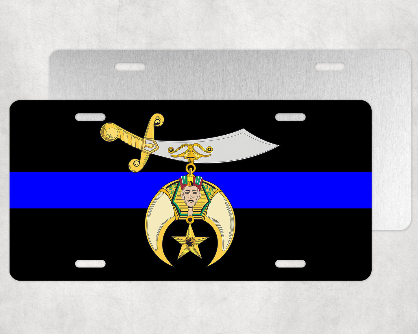 Shriner Police Thin Blue Line License Plate