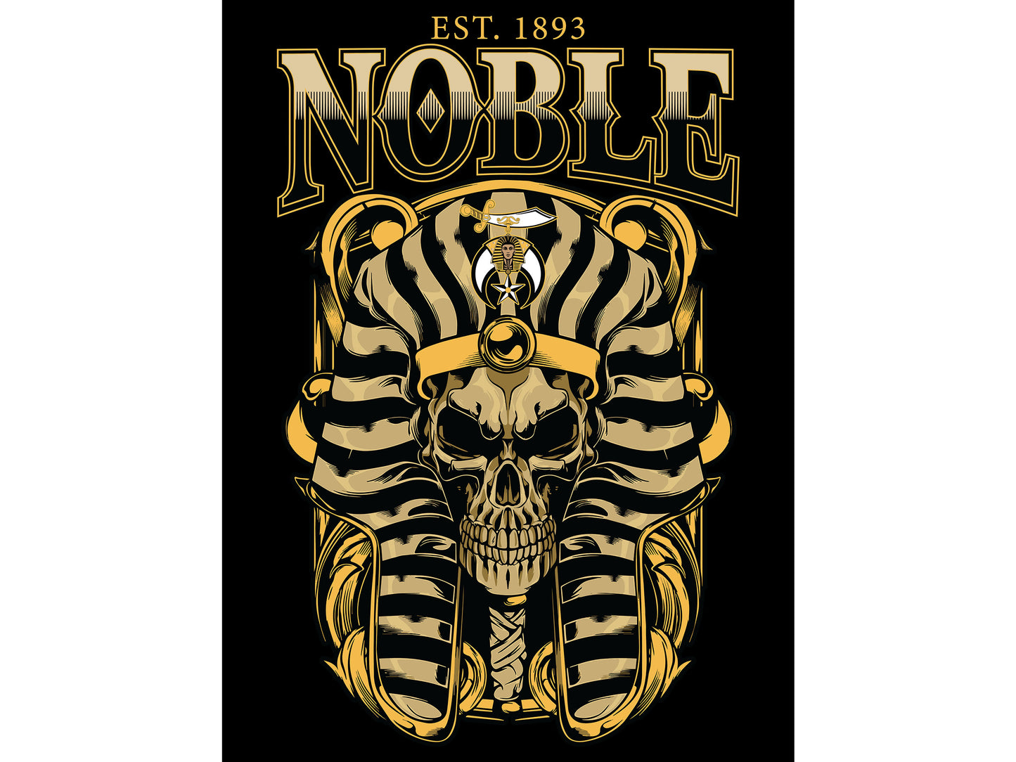 Noble 1893 Pharaoh Skull Poster Shriner 18 x 24