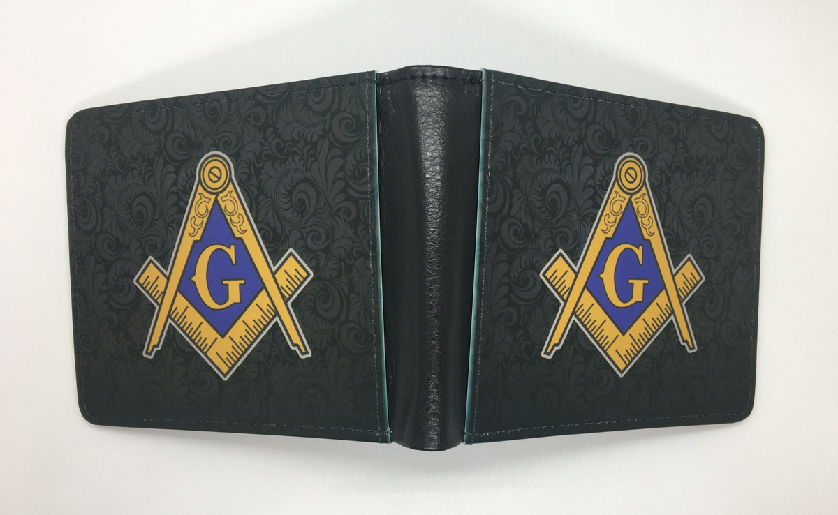 Master Mason Midnight Leather Double Sided Wallet Masonic Gentleman