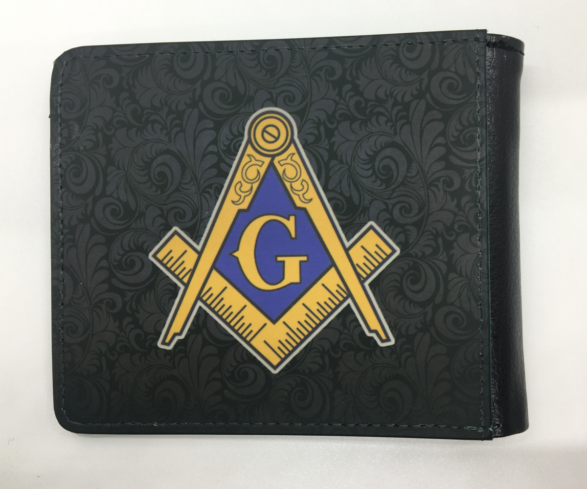 Master Mason Midnight Leather Double Sided Wallet Masonic Gentleman